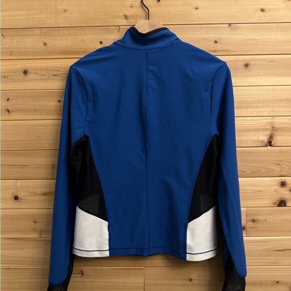 Calme Johnny Was Size Medium Endurance Black Blue Mesh Zip Up Performance Jacket - Picture 8 of 13